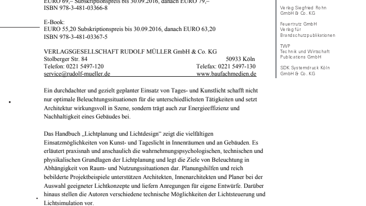Lichtplanung und Lichtdesign
