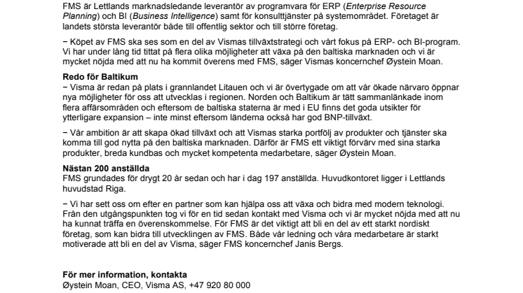 Visma köper Lettlands största programföretag