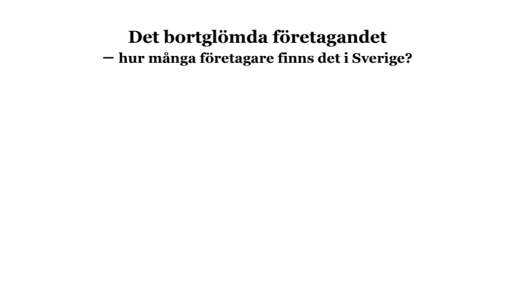 Nästan var femte person är företagare