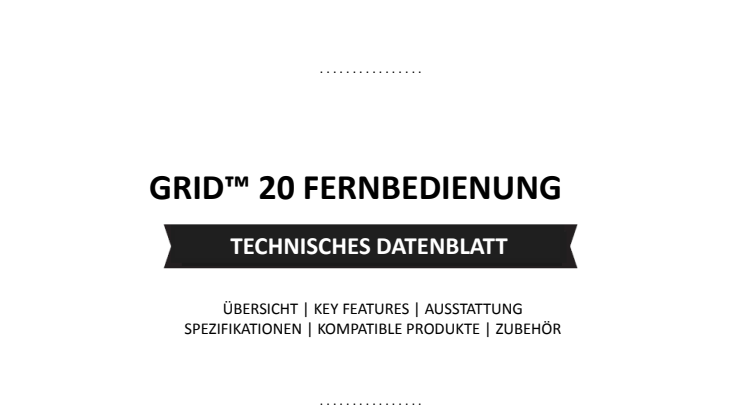 Datenblatt Garmin Grid20 Fernbedienung