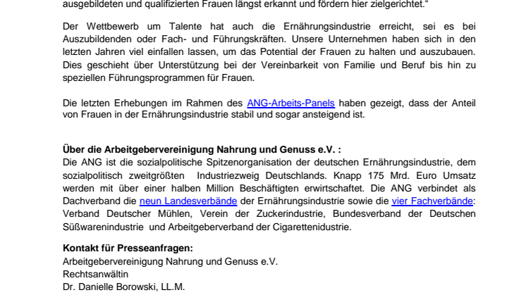 Frauen in der Ernährungsindustrie