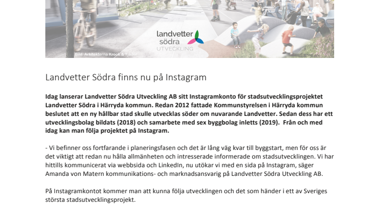 Landvetter Södra finns nu på Instagram