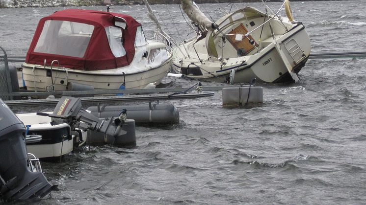 Ekstremværet skadet flere hundre fritidsbåter sist helg