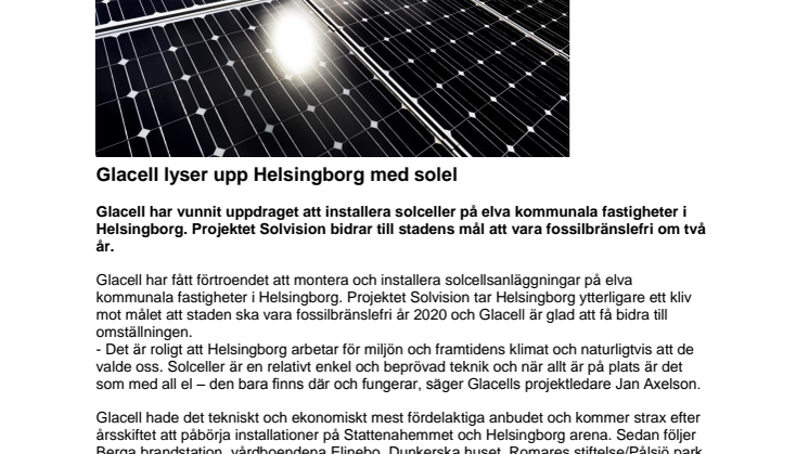 Glacell lyser upp Helsingborg med solel