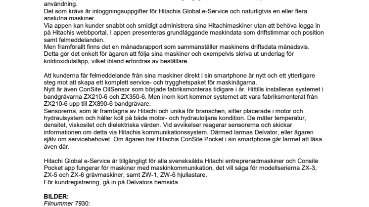 ​App i telefonen ger maskinstatus