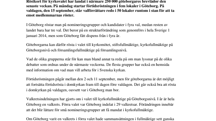 På måndag startar kyrkovalet