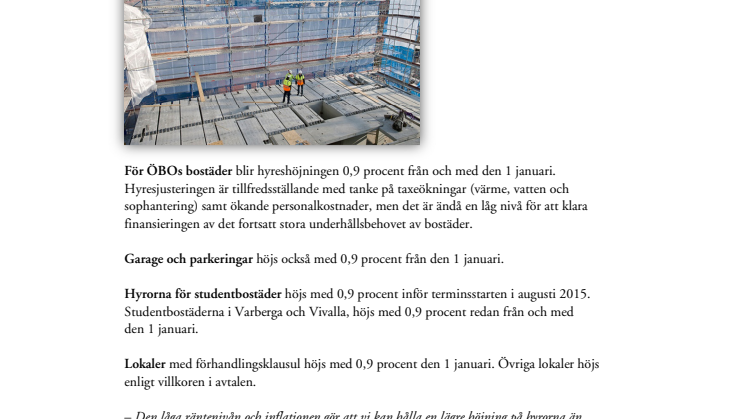 Ny hyra klar för 2015