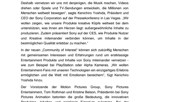 Viele neue Produkte und ein Business Update: Sony auf der CES 2019
