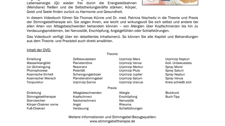 Waschzettel DVD "Stimmgabeltherapie"