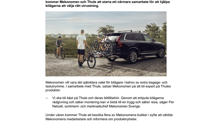 Mekonomen i strategisk satsning med Thule