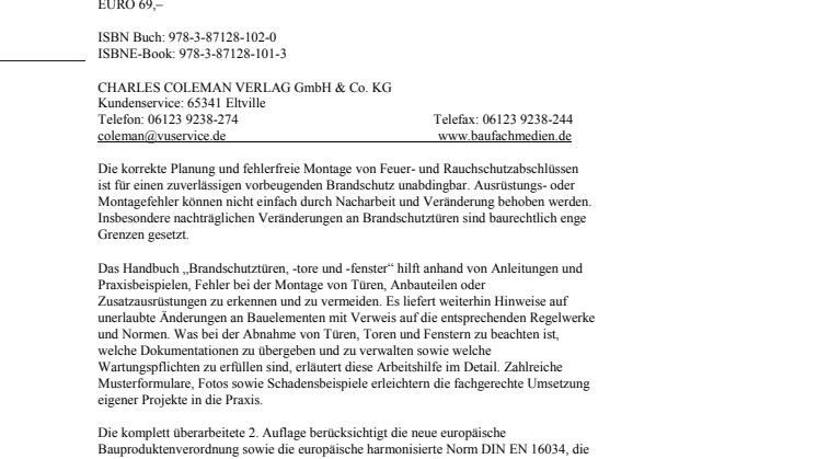 Brandschutztüren, -tore und -fenster
