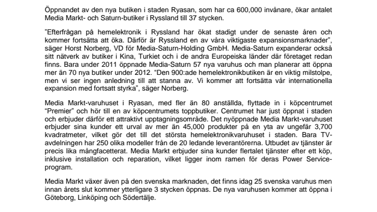 Media Markt och Saturn ökar till 900!