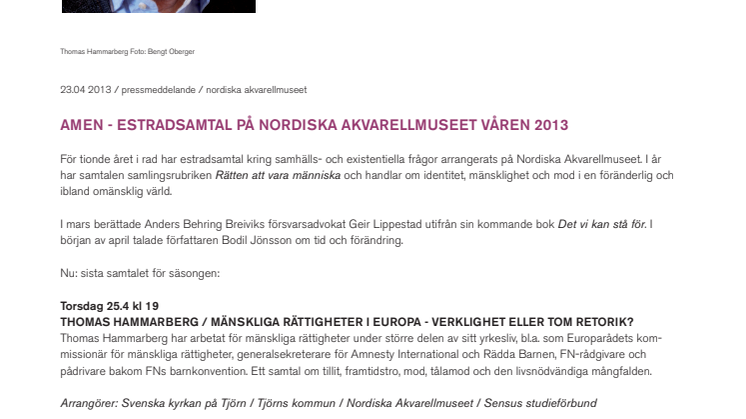 Thomas Hammarberg på Nordiska Akvarellmuseet