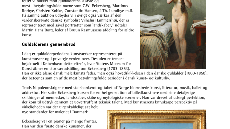 Dansk Guldalderkunst i høj kurs