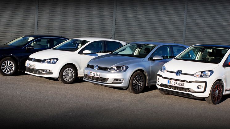 up!, Polo, Golf og Passat endte alle på Top 20 over bilsalget i Danmark 2016