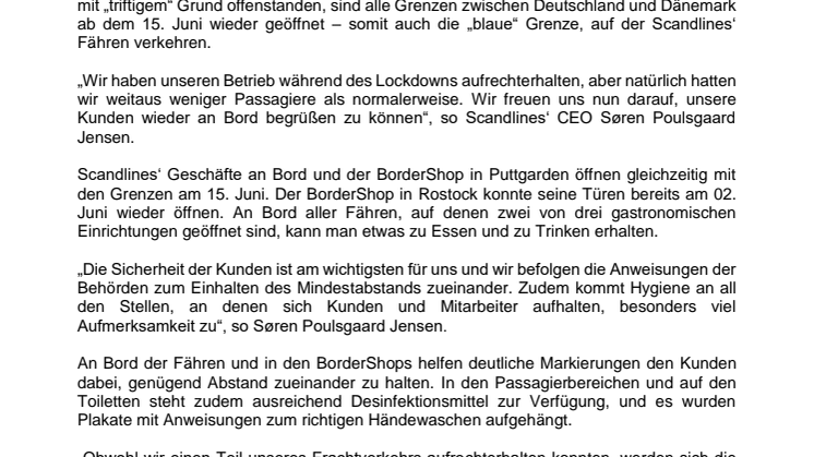 Die „blaue“ Grenze zwischen Deutschland und Dänemark wird wieder geöffnet