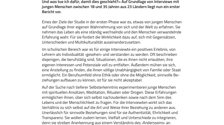 Immer in Entwicklung. ​Jugendsozialstudie ‹(Re)Search› der Jugendsektion am Goetheanum