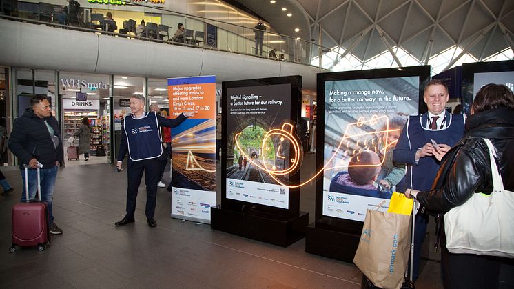 ECDP team talk to passengers at King's Cross, Network Rail (1),