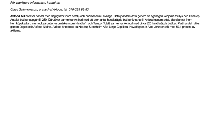 Axfood återkallar salami