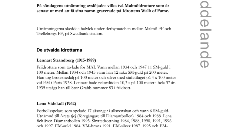 Idrottens Walk of Fame – här är de nya namnen
