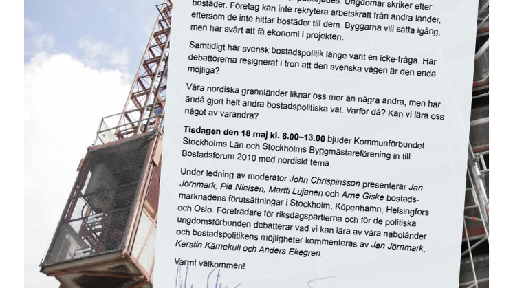 Bostadsforum 2010: Bostäder så in i Norden!
