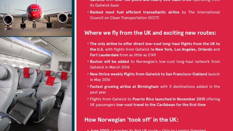 About Norwegian in the UK