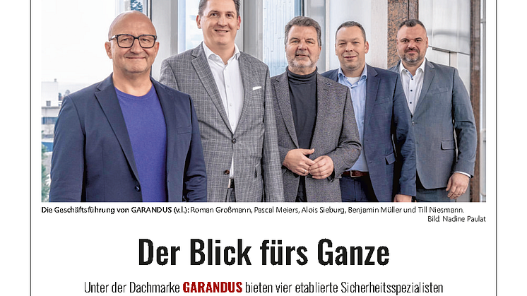 Unternehmensporträt der neuen Sicherheitsmarke GARANDUS im Wirtschaftsmagazin econo