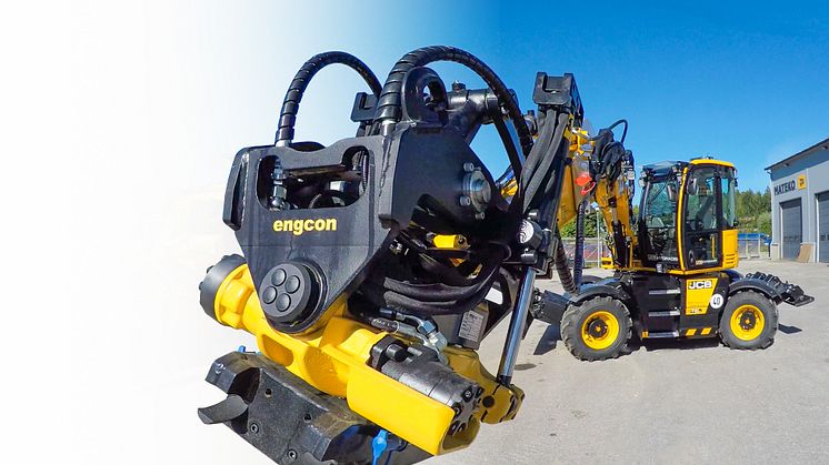 Engcon er den første der kan tilbyde et proportionalt styresystem med simultan styring af alle tiltrotatorfunktioner til JCB’s nye Hydradig