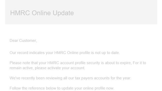 Update your hmrc profile scam 3