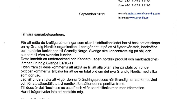 Till våra samarbetspartners