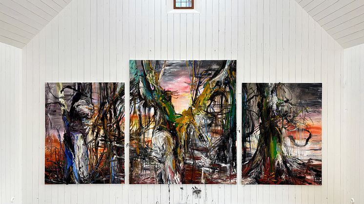 Jenny Carlsson Grip. Dagen brister (Se himlen åter bli grå) 2024. 470x 220 cm olja på linneduk. Fotograf Jenny Carlsson Grip .jpg