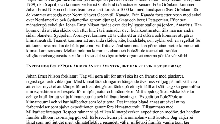 JOHAN ERNST NILSON - POLE2POLE- THE LAST GREAT ADVENTURE.