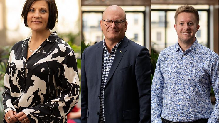 Centerpartiets riksdags- och regionkandidater från nordöstra Skåne. Från vänster: Sofia Nilsson, Leif Sandberg, Niklas Larsson.
