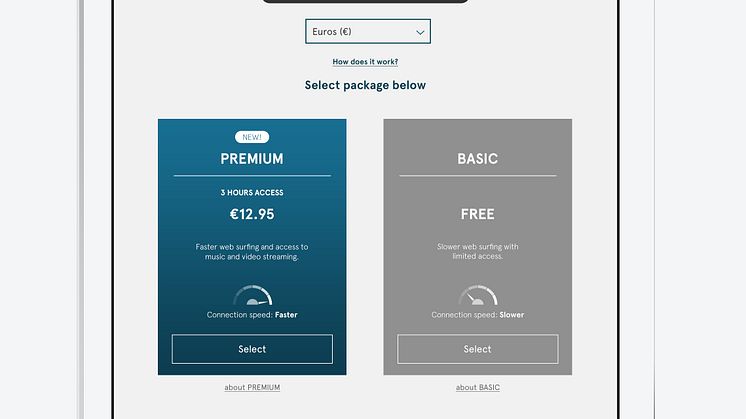 Pacage selection for WiFi