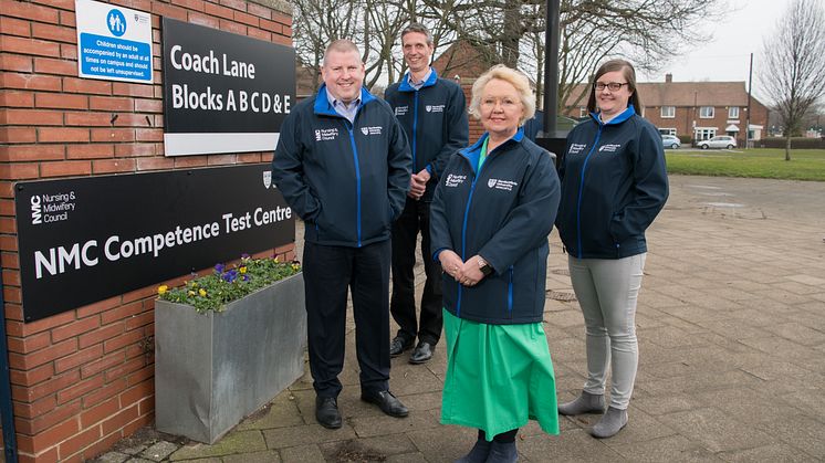 The management team of Northumbria's NMC Competence Test Centre. L-R: Lee Harbord, Norman Franklin, Jacqui Clark and Leanne Anderson-Clements