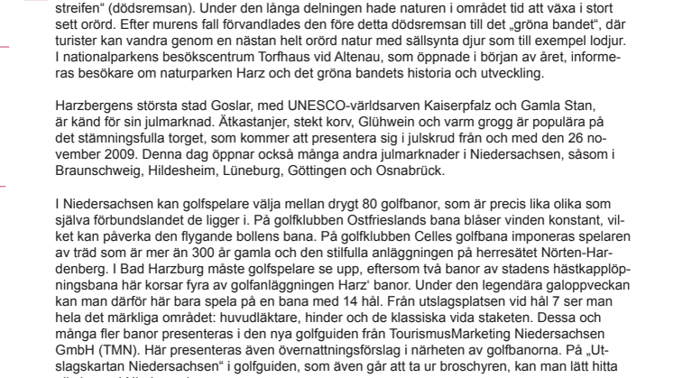 Golflandet Niedersachsen i Norra Tyskland