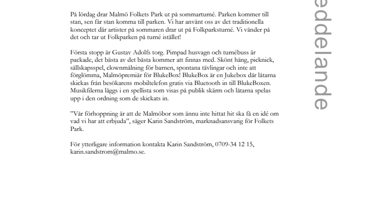 Folkets park på sommarturné