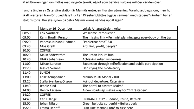 SLU Alnarp - utställning av studentpresentationer om Kirsebergs utveckling
