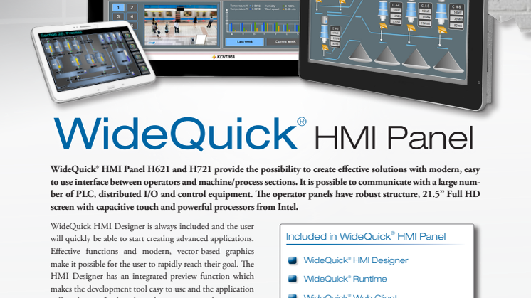 Product Information for WideQuick HMI Panel H621 and H721 in English