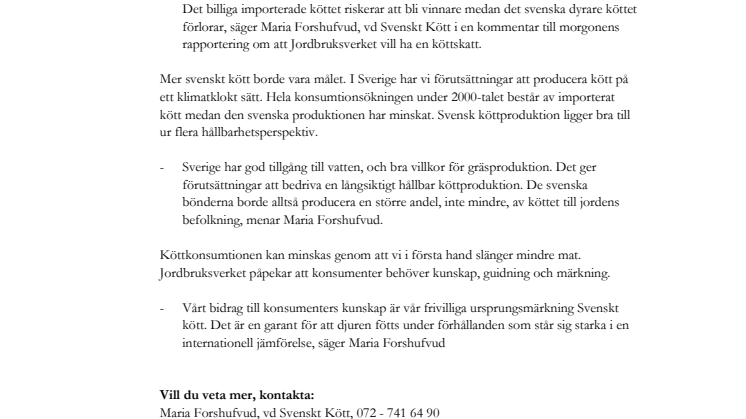 Svenskt kött är hållbart