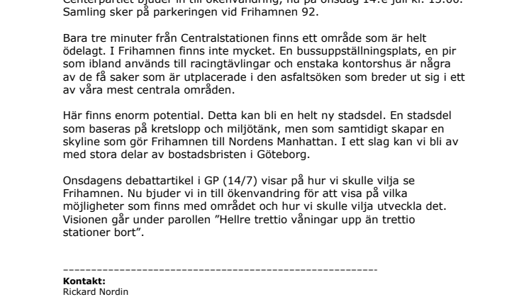 PRESSINBJUDAN: Välkommen på ökenvandring i centrala Göteborg!