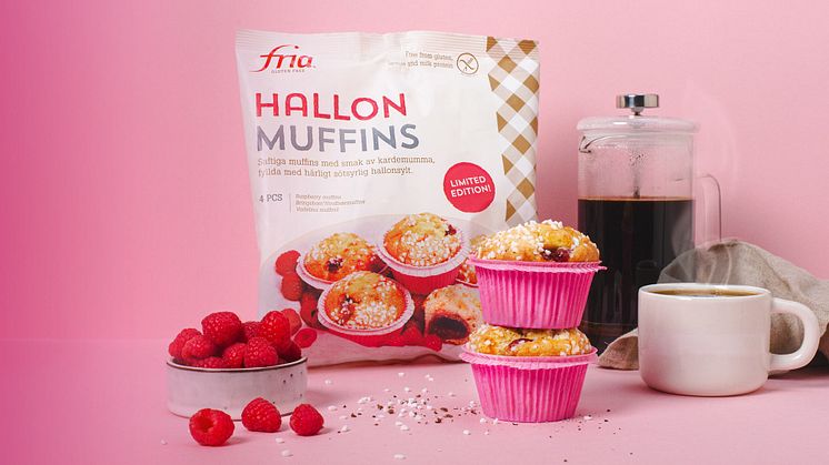 Kardemummig hallonmuffins - vårnyhet från Fria