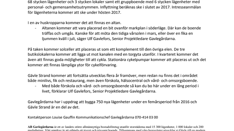 Gavlegårdarna bygger nytt på Gävle Strand