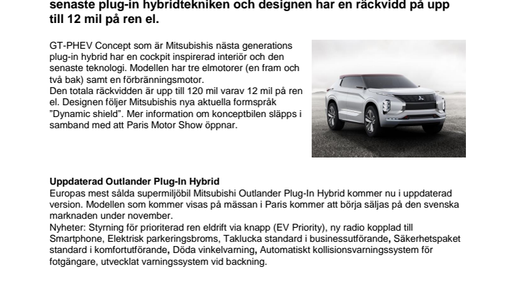Ny Plug-In Hybrid gör premiär i Paris 