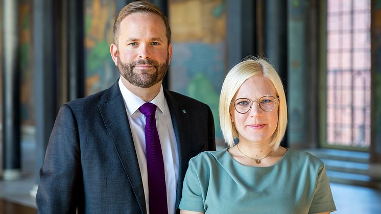 Kulturborgarråd Jonas Naddebo (C) och idrottsborgarråd Karin Ernlund (C).