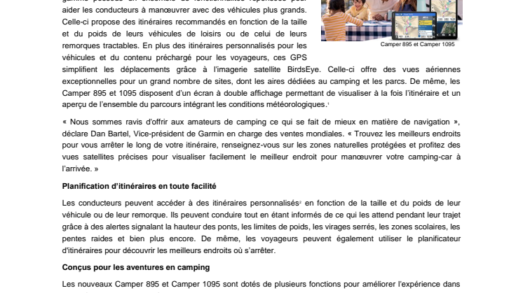 Garmin CP CHF Camper Series 895/1095