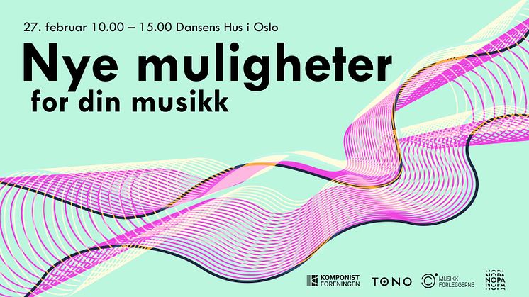 Nye muligheter for din musikk arrangeres av TONO, NOPA, Musikkforleggerne og Norsk Komponistforening i forbindelse med by:Larm. Seminaret er gratis, men krever påmelding.