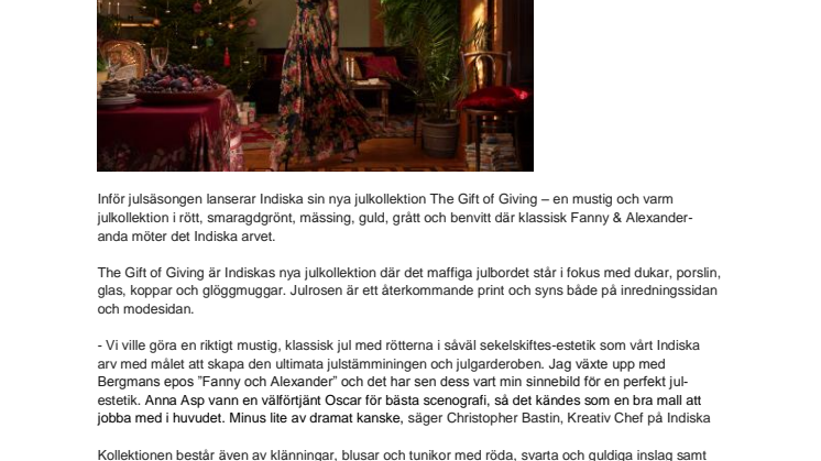 Klassiskt möter boho i Indiskas julkollektion