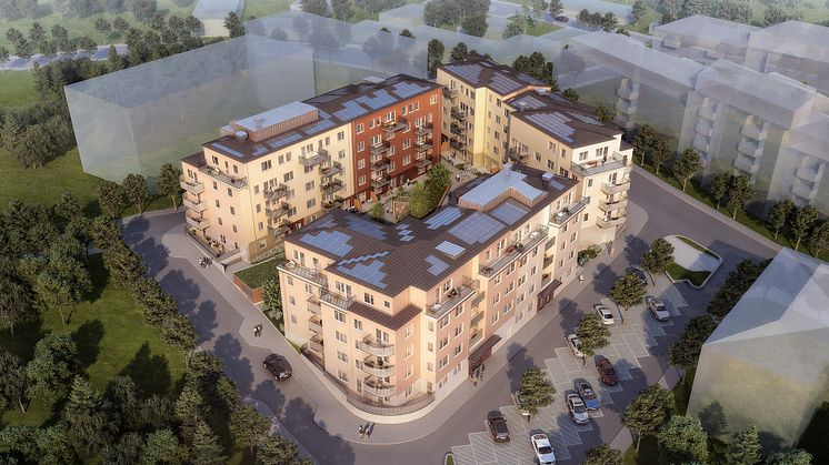 Lindbäcks visionsbild för Brf Skogsstjärnan, Vega i Haninge. 