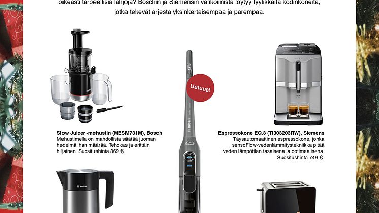 Tyylikkäät joululahjavinkit kotiin